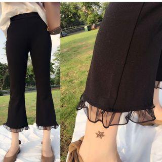 Mesh Panel Wide Leg Pants