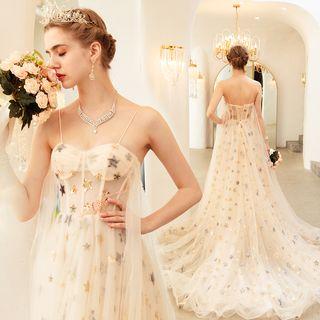 Star Strappy A-line Evening Gown