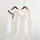 Sailor Collar Short-sleeve Shirt
