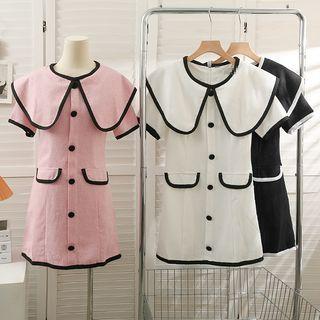 Contrasted Peter Pan-collar Mini Dress