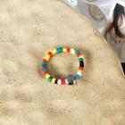 Resin Bead Ring 1 Pc - Ring - Red & Yellow & Green - One Size