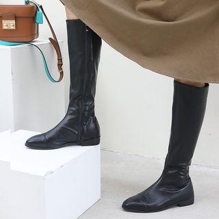 Fleece-lined Pleather Long Boots