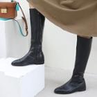 Fleece-lined Pleather Long Boots