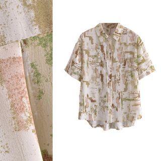 Retro Print Short Sleeve Shirt