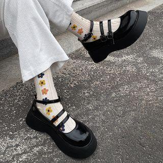 Mary Jane Faux Leather Platform Shoes
