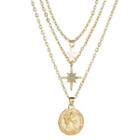 Alloy Star & Coin Pendant Layered Necklace As Shown In Figure - One Size