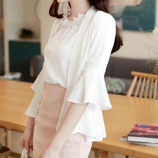 V-neck Chiffon Cardigan