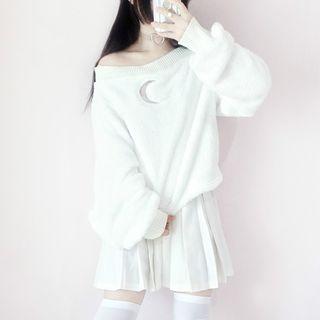 Moon Cutout Sweater