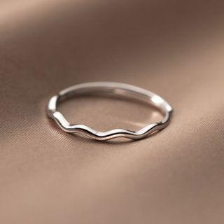 Wavy Sterling Silver Ring 1 Pc - Silver - One Size