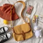Contrast Trim Flap Crossbody Bag / Bag Charm / Set