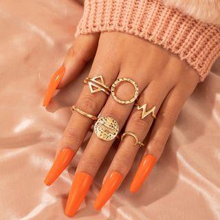 Set Of 6: Ring Set Of 6 - 14324 - Gold - One Size