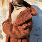 Double-breasted Faux-shearling Coat Brown - One Size
