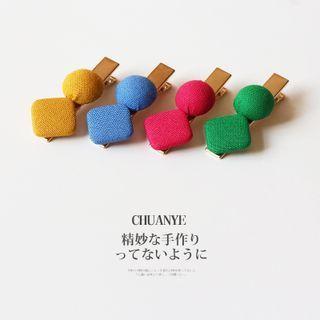 Geometric Fabric Alloy Hair Clip