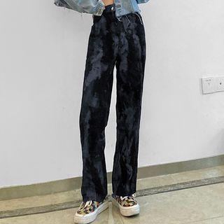 Tie-dyed High-waist Wide-leg Pants