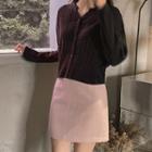 A-line Woolen Miniskirt
