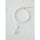 Bold Faux-pearl Choker Ivory - One Size