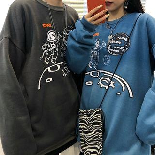 Couple Matching Astronaut Print Pullover