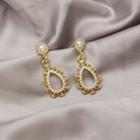 Faux Pearl Alloy Drop Earring E2462 - 1 Pair - Gold - One Size