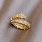 Rhinestone Open Ring My33073 - Gold - One Size