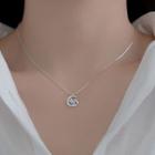 Moon Rhinestone Necklace S925 Silver - Silver - One Size