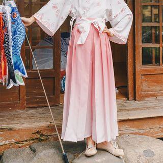 Bow-detail Gradient Wide-leg Pants