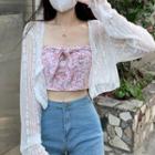 Floral Strapless Top / Lace Light Jacket