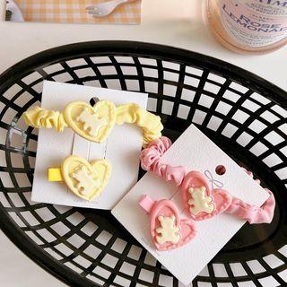 Bear Heart Scrunchie / Hair Clip