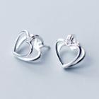 Heart 925 Sterling Silver Earring S925 Silver - 1 Pair - Silver - One Size