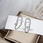 Star Rhinestone Chained Alloy Earring E4636 - 1 Pair - Silver - One Size
