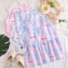 Sleeveless Flower-print V-neck Top
