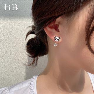 Non-matching Panda Drop Earring 1 Pair - As Shown In Figure - One Size