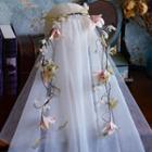 Wedding Flower Mesh Veil Veil - White - One Size
