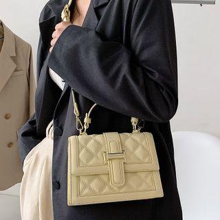Top Handle Plain Quilted Crossbody Bag