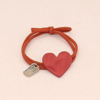 Lettering Tag Heart Hair Tie