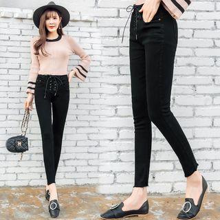 Lace Up Front Skinny Jeans