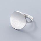 925 Sterling Silver Curved Disc Open Ring S925 Silver - Silver - One Size