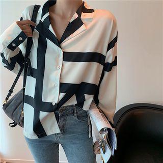 Color Block Shirt Black & White - One Size