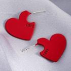 Heart Earring 01 - 1 Pair - Love Heart Earrings - One Size
