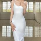 Spaghetti Strap Plain Maxi Bodycon Dress