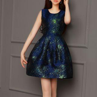 Glittered Sleeveless A-line Dress