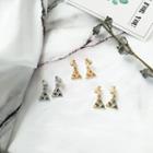 Color Panel Triangle Alloy Dangle Earring