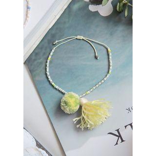 Pompom Tassel Beaded String Bracelet