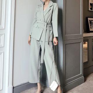 Set: Double-breasted Blazer + Slim-fit Pants