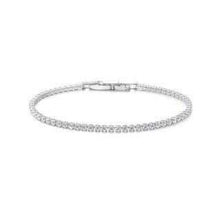 Simple Fashion Geometric Cubic Zirconia Bracelet Silver - One Size