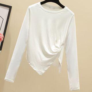 Shirred Irregular Hem T-shirt