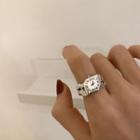 Roman Numeral Ring 1 Pr - Silver - One Size