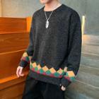 Long-sleeve Pattern Printed Sweater