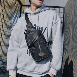 Camo Print Sling Bag Camouflage - Black - One Size