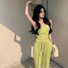 Shirred Camisole Top / Wide Leg Pants / Set