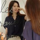 Cuff-sleeve Half-placket Shirt